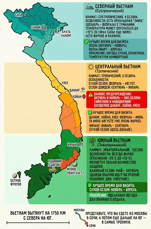Климатические зоны Вьетнама Когда лучше ехать во Вьетнам по климатическим зонам