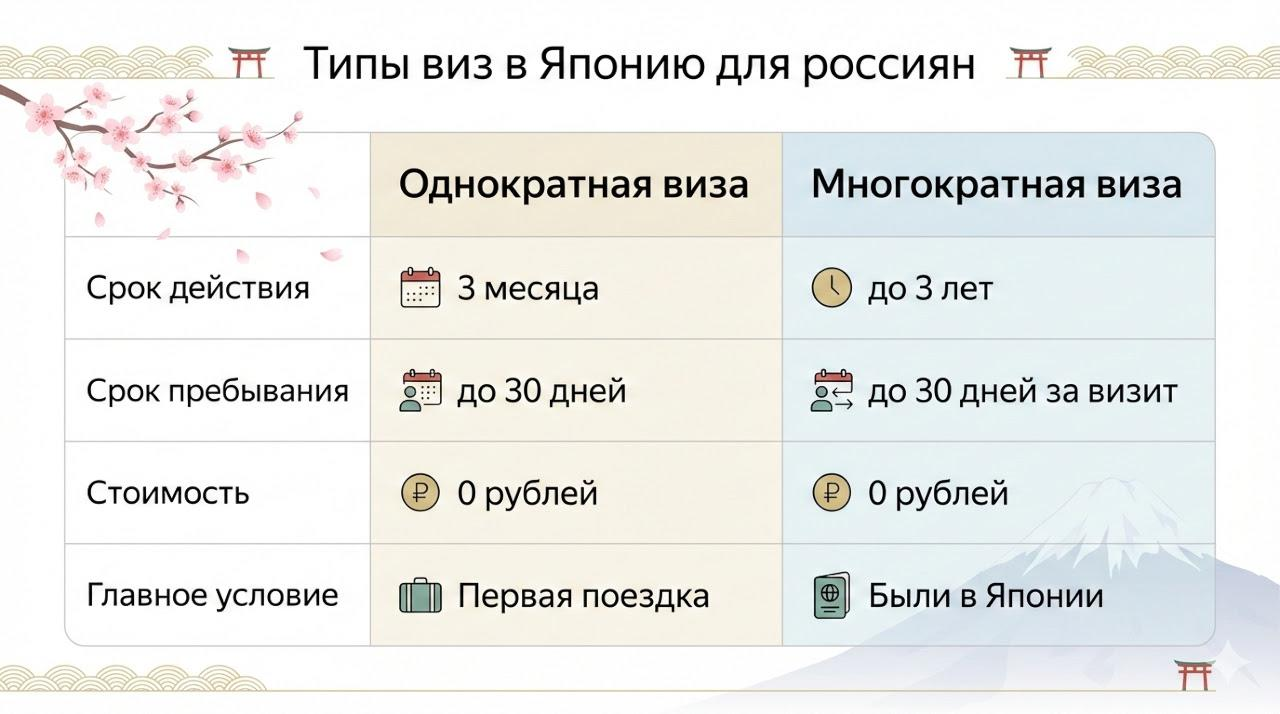Типы туристических виз в Японию Виды виз в Японию для россиян