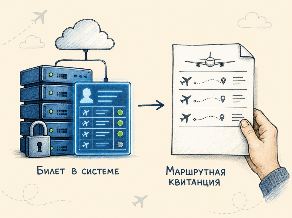 Электронный билет в системе и маршрутная квитанция