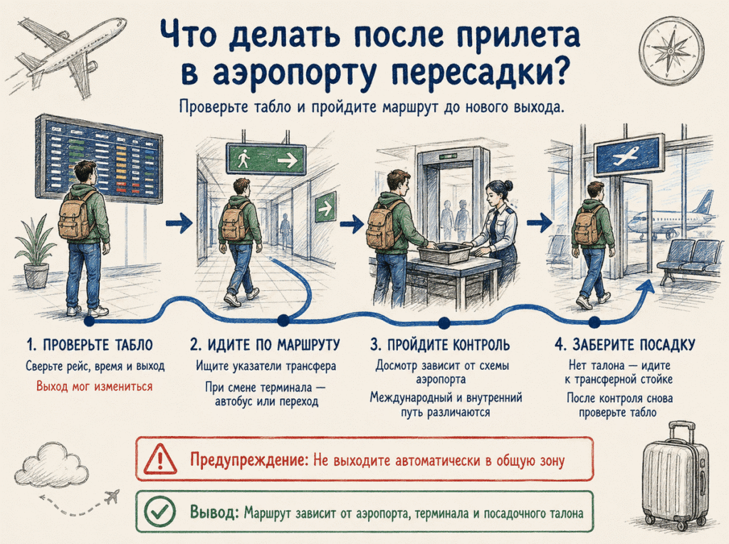 Схема перехода пассажира между гейтами в терминале Схема транзитного перехода между самолетами через контроль