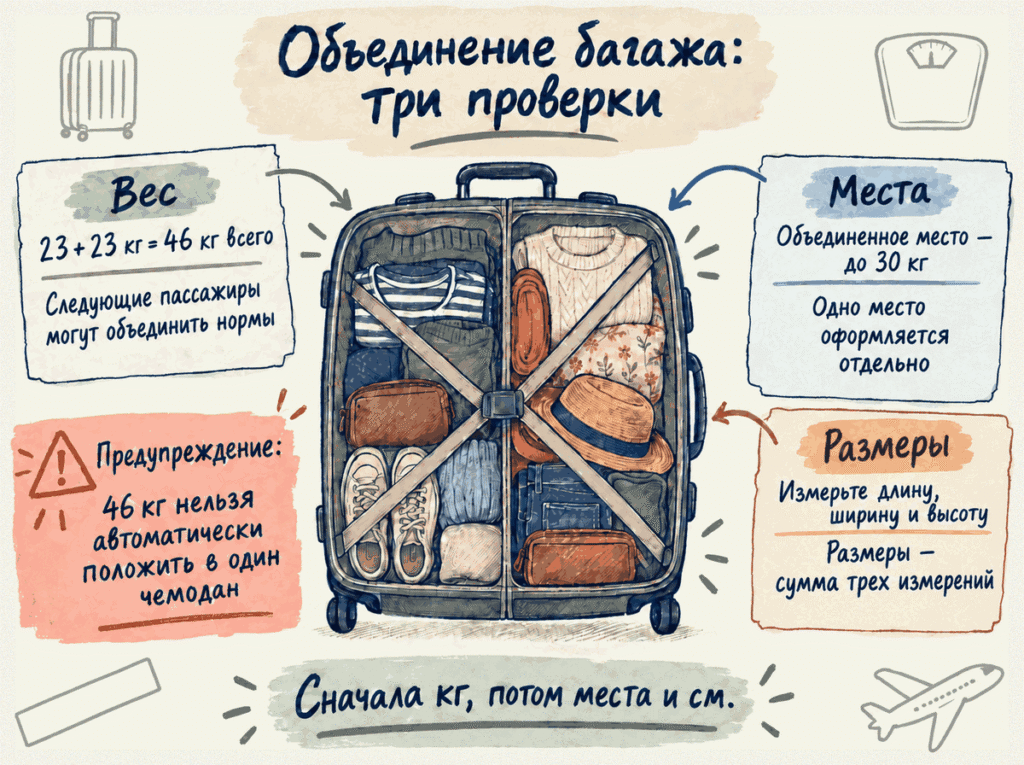 Схема веса и габаритов багажа