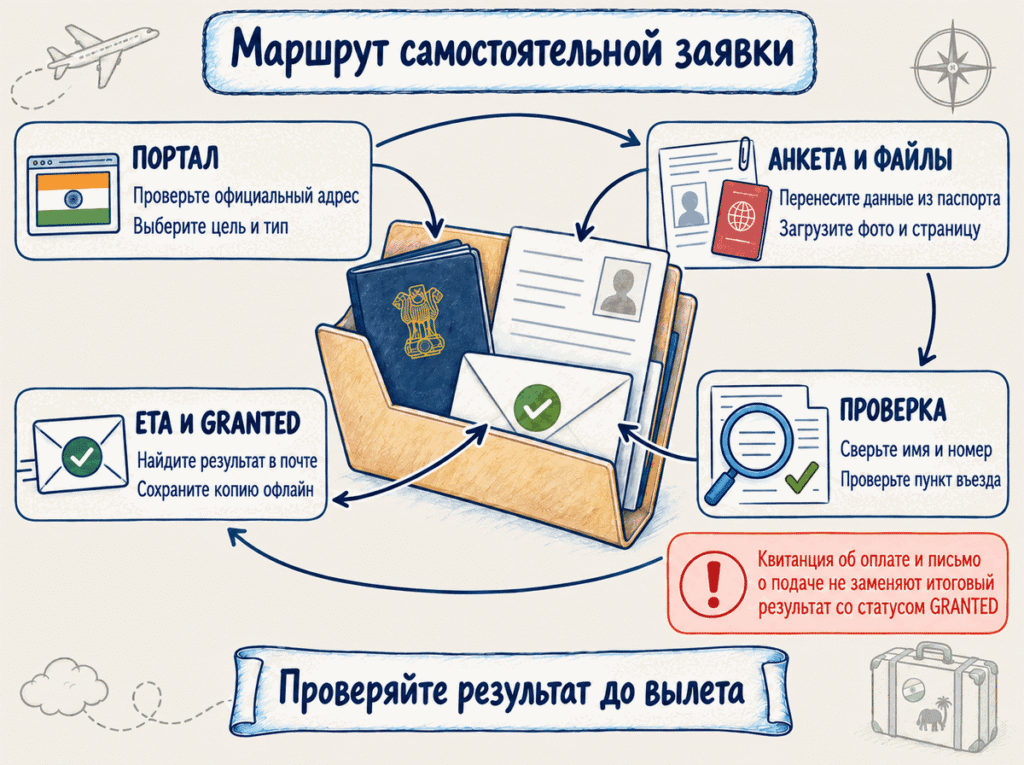Пошаговая схема самостоятельного оформления электронной визы