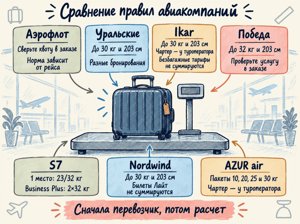 Сравнительная схема авиакомпаний
